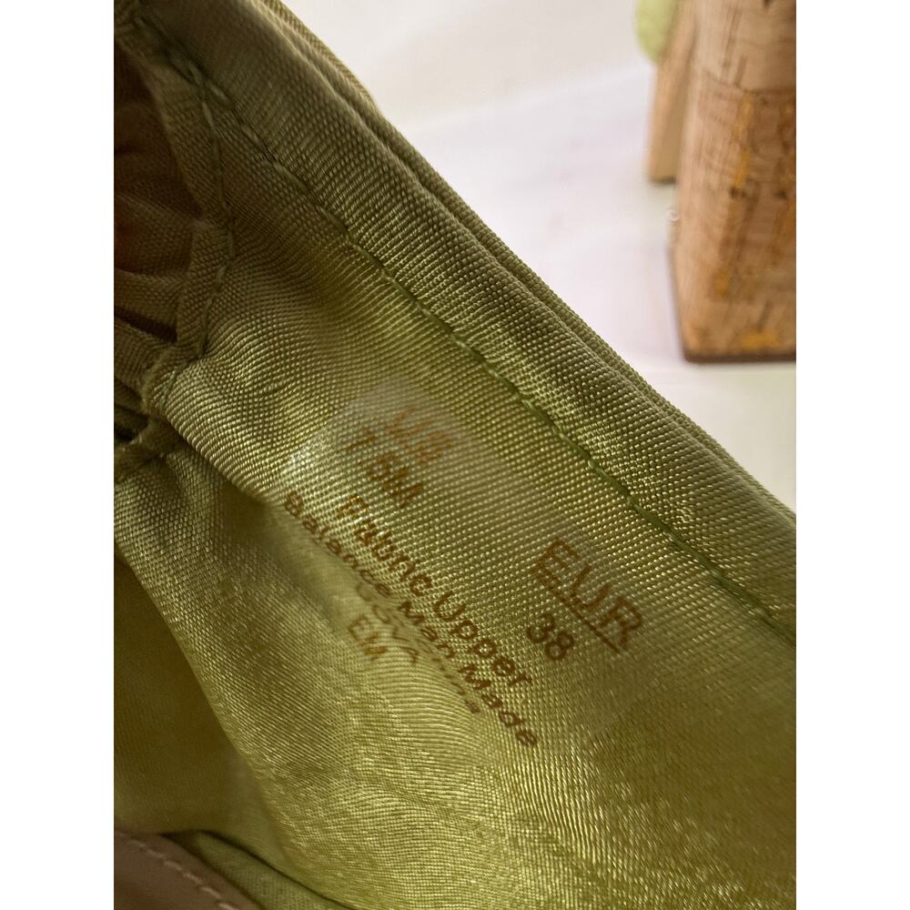 Sam Edelman Dova Platform Sandal Womens 7.5 Lime Green Cork Block Heel Slip On - Picture 14 of 16